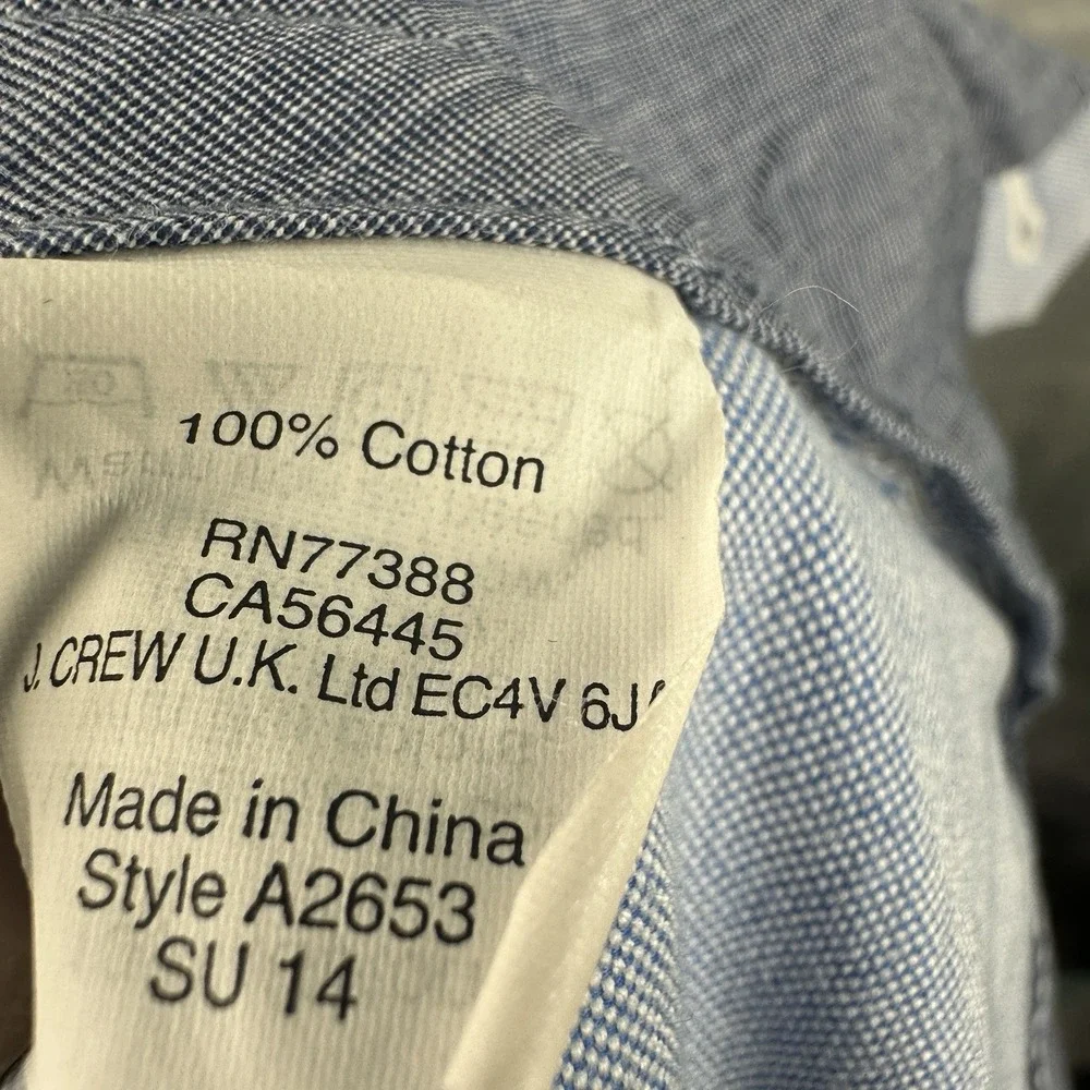 J.Crew Bowery Classic Chino Pants Men's 36x30 Blue Cotton Flat Front Casual - Picture 10 of 11